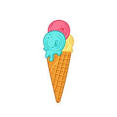 colorful ice cream icon isolated on white background.