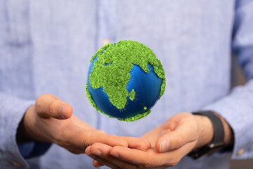 volumetric green recycling sign 3d digital