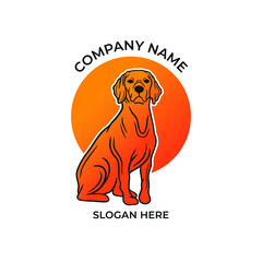 logo pet vintage  with gradient color