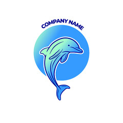 Dolphin logo emblem for business