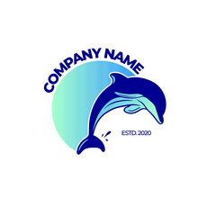 Dolphin logo emblem for business