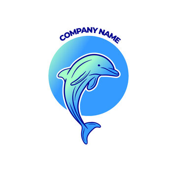Dolphin logo emblem for business