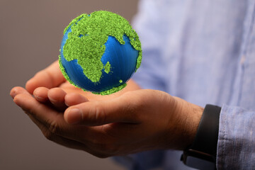 volumetric green recycling sign 3d digital