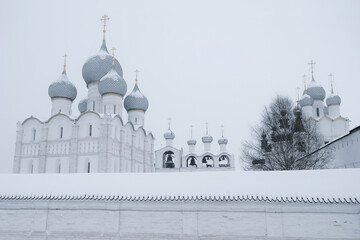 Temple with snow winter Rostov