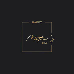 Mothers day lettering logo in golden square