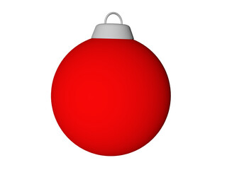 red christmas balls isolated on white background, 3d rendering