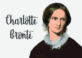 Charlotte Bronte portrait - obrazy, fototapety, plakaty