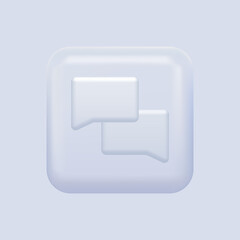 Chat Isolated Icon. Messaging White Button. Vector illustration