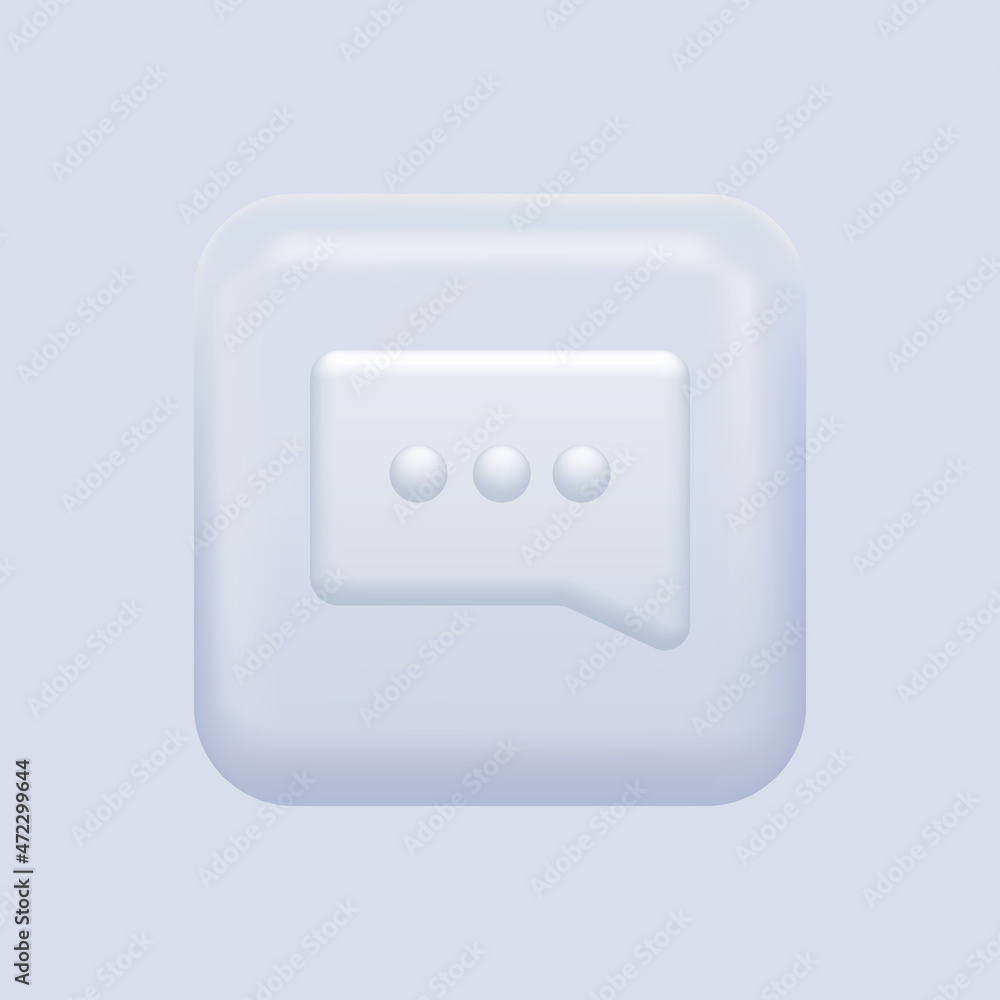 Poster white message icon. isolated texting button. vector illustration