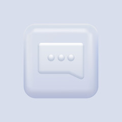 White Message Icon. Isolated Texting Button. Vector illustration