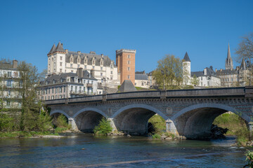 Castle of Pau, from the Gave de Pau, Béarn/ France