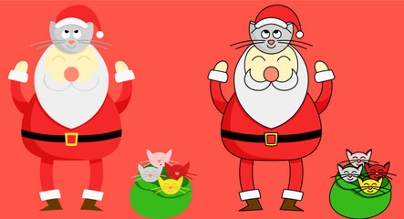 Santa Claus with Cats