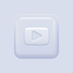Video Play Icon. Isolated White Play Button. Vector illustration