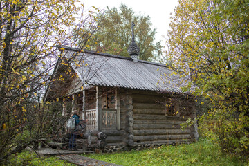 Small newly built chapel on Kizhi island