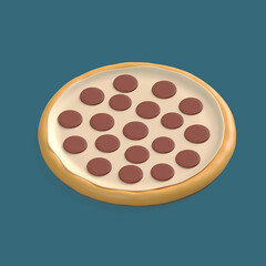 3d illustration of Pizza icon