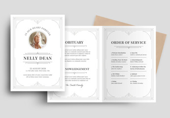 Contemporary Funeral Program Memorial Service Obituary Layout