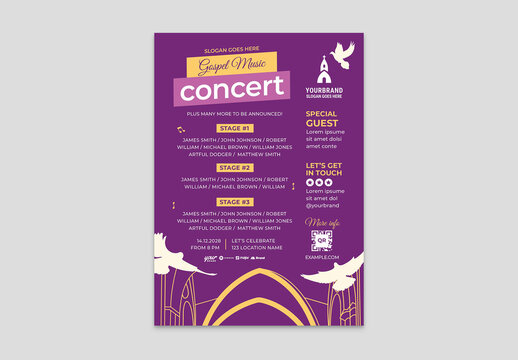 Gospel Church Music Event Flyer Layout