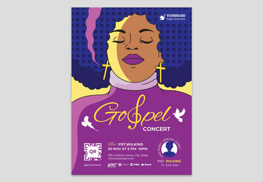 Gospel Music Concert Church Singing Event Flyer Layout