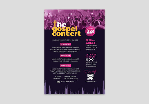 Gospel Church Christian Music Concert Event Flyer Card