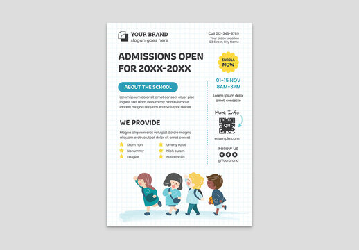Childrens School Kindergarten Education Flyer Layout