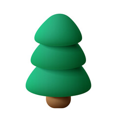 3d spruce. Three-dimensional Christmas plastic tree. Vector illustration.