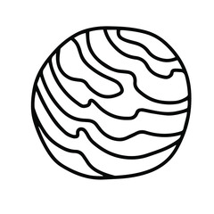 Vector doodle illustration of abstract planet.