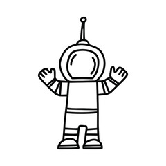 Vector doodle illustration of space suit.