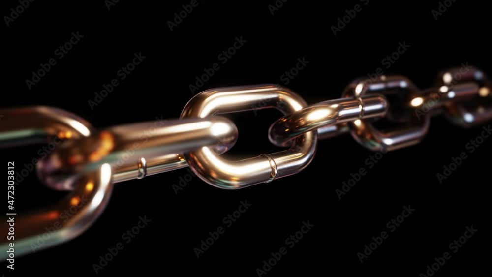 Aufkleber realistic seamless looping dof 3d animation of the gold chain rendered in uhd