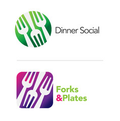 Three forks logo for a restaurant, food service, or get together