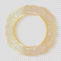 Vector vintage circle frames, made of lace with shadow. Elegant design template for invitations, cards, information.