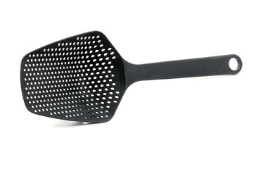 Colander ladle on white background