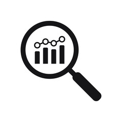 Business research icon.  View financial analytics or metrics research line art vector icon for finance apps and websites
