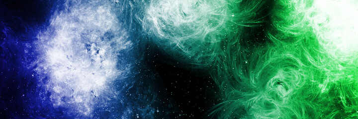 abstract space, colorful nebula, stars and sky