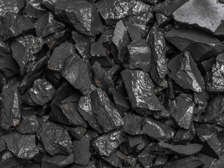 Black hard coal shot from above