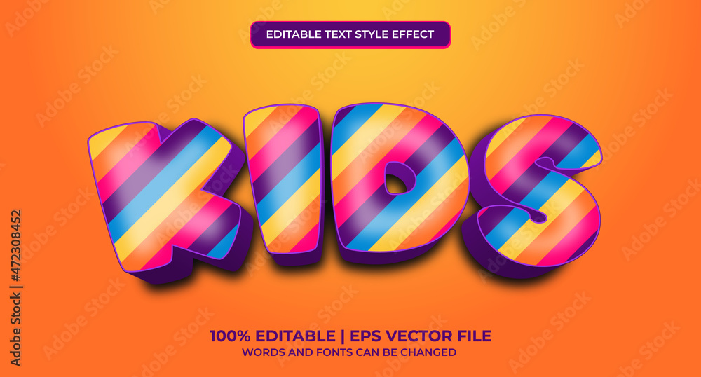 Poster kids - edit text effect, editable text style effect