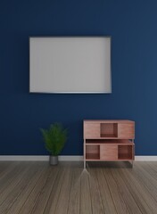 picture frame. empty room interior 3d rendering
