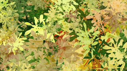 Abstract background painting art with illustration green and yellow leaf paint brush for Christmas holidays poster, banner, website, or presentation design.