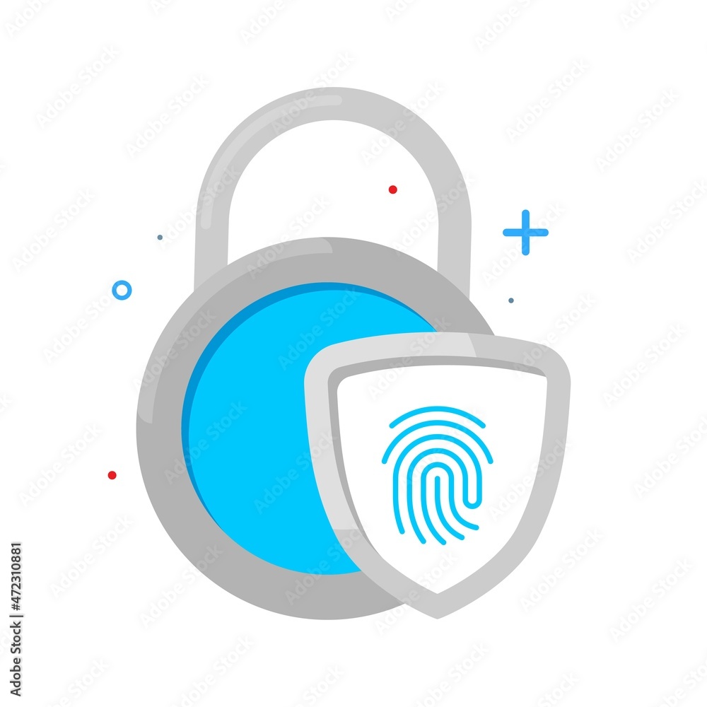 Poster secure fingerprint authentication system concept illustration flat design vector eps10. modern graph