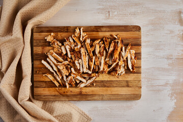 Chicken breast sliced for fajitas