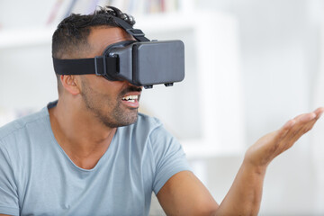 man with virtual reality headset