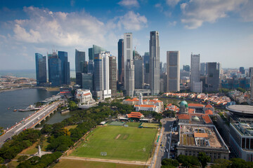 Naklejka premium Singapore. Overview of city in daytime.