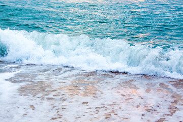 Thailand, Ko Samui. Light surf hitting the beach.