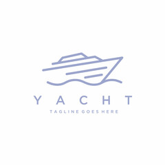 Minimalist yacht logo design premium vector, yacht logo design