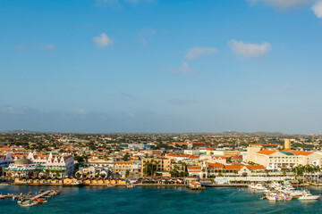 Fototapeta na wymiar Aerial view of Oranjestad, Aruba.