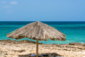 Beach umbrella Arashi Beach Aruba.