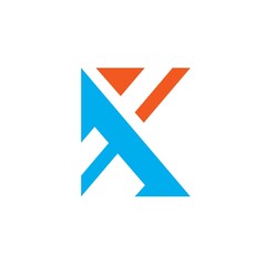 X OR k Letter concept design icon  Vector Illustration template