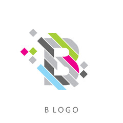 Modern line letter B logo