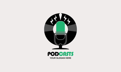 vcd dish and mic perfect for podcasts logo icon