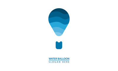 air balloon color gradient blue water icon logo
