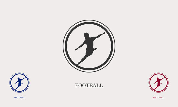 silhouette of person kicking a ball logo icon